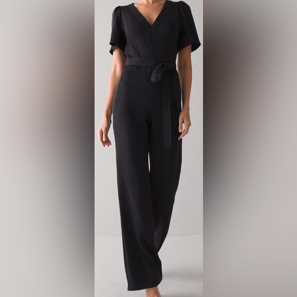 White House Beautiful black belted jumpsuit size 14 excellent condition